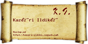 Kazári Ildikó névjegykártya